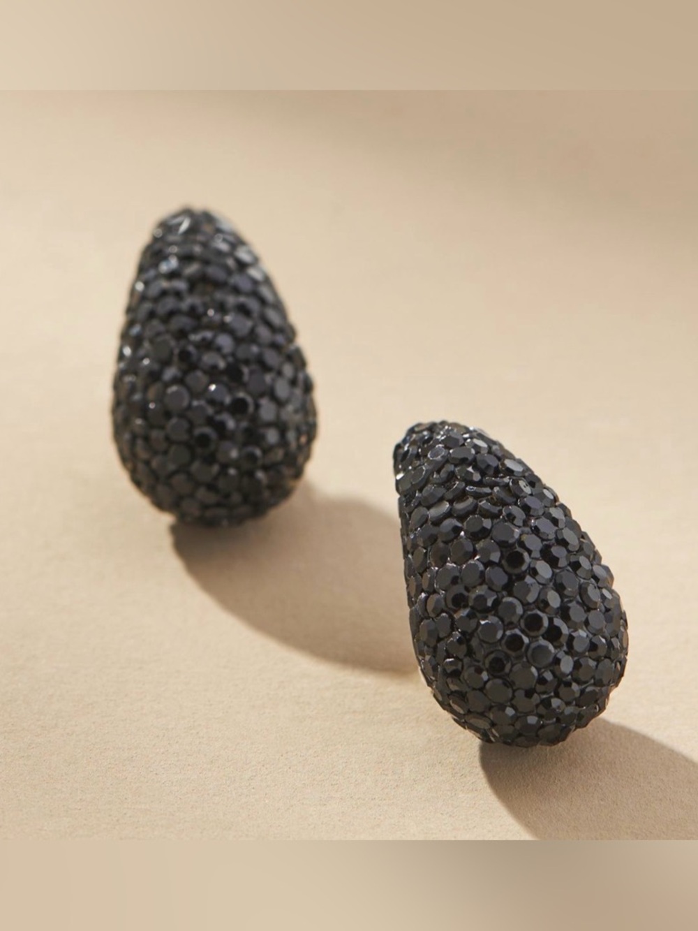Anthropologie - Black Pave Teardrop Earrings